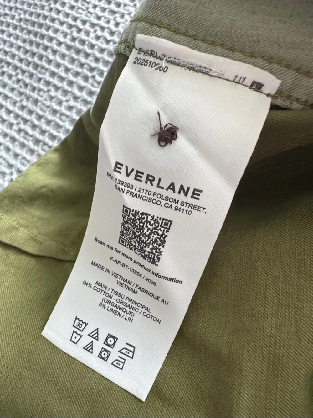 NWT! Everlane SEAMED WIDE-LEG PANT Cotton/Linen Blend Olive Green Utility Pants